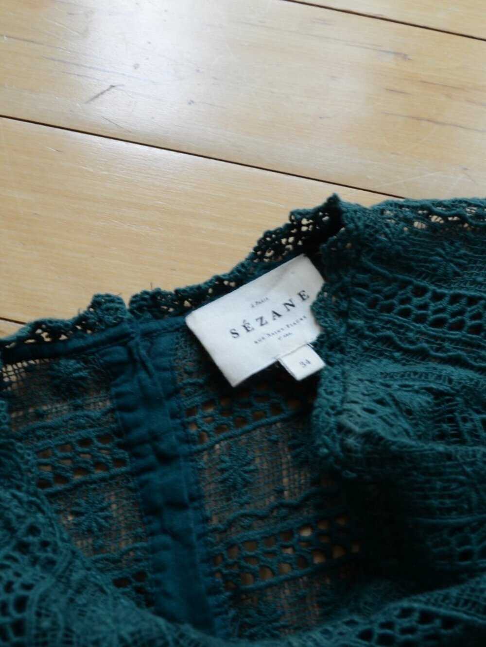 Sezane Madeline Lace Blouse Womens Size 34 Romantic Victorian Ruffle Top - Picture 11 of 15